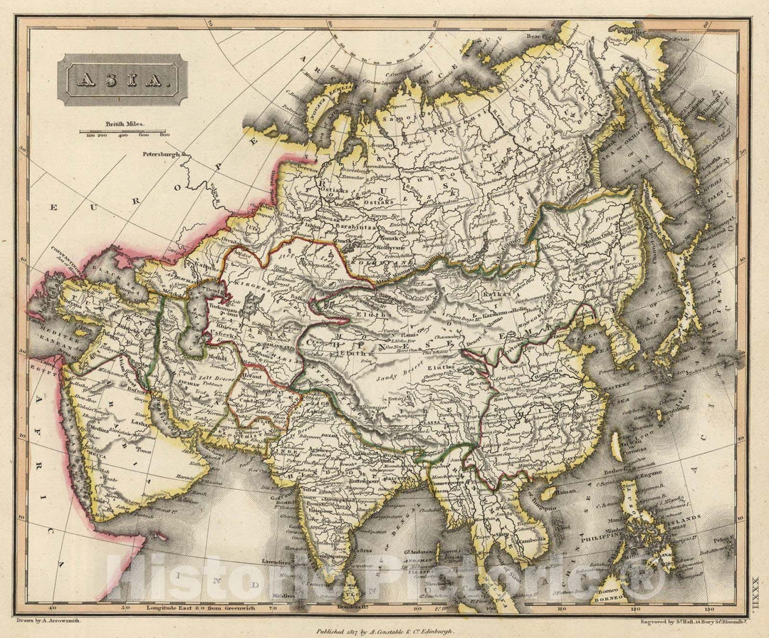 Historic Map : 1817 Asia - Vintage Wall Art