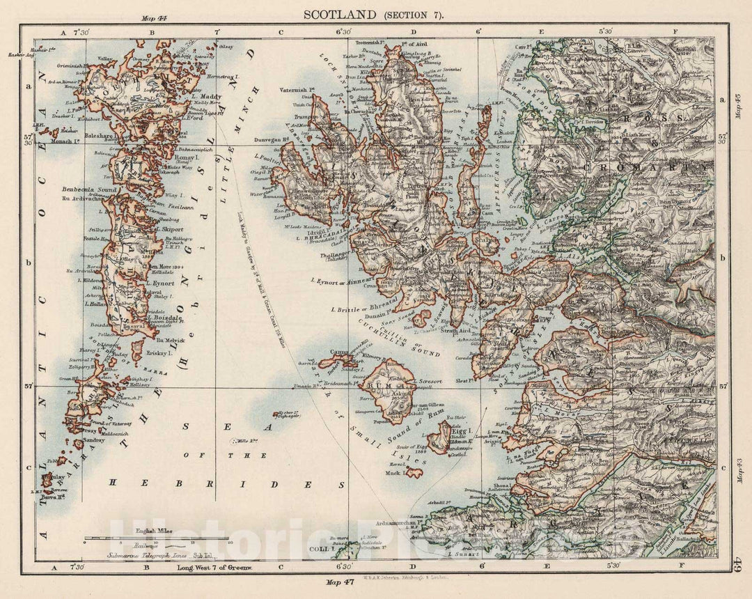 Historic Map : 1906 Scotland (Section 7). - Vintage Wall Art