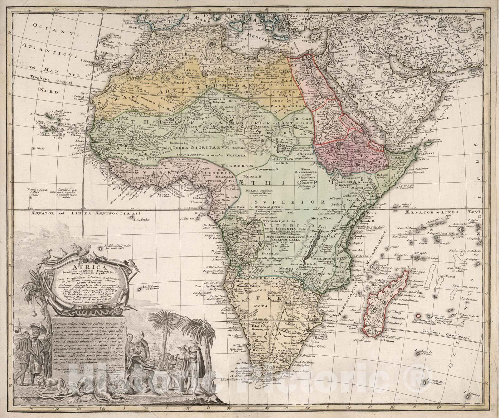 Historic Map : 1737 Africa. - Vintage Wall Art