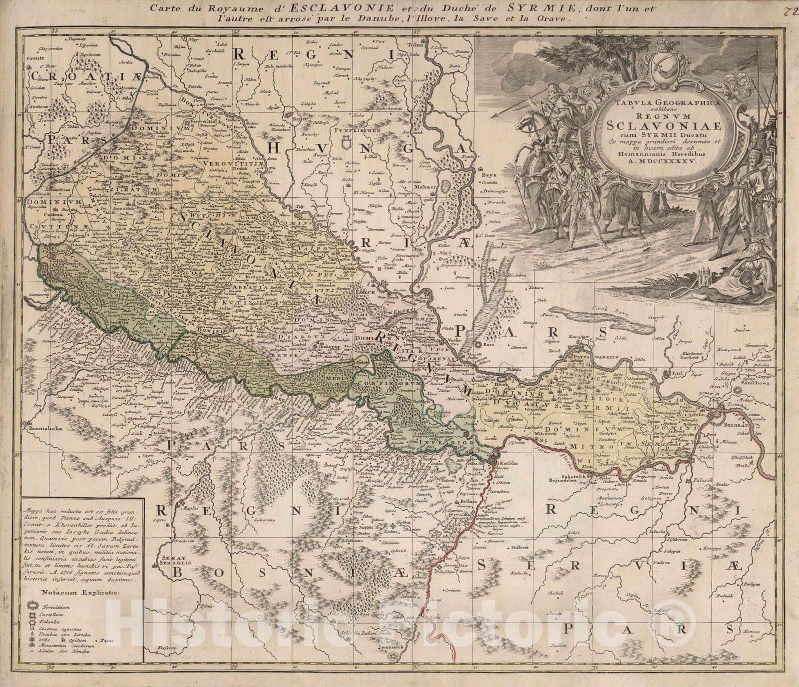 Historic Map : Serbia, 1745 Regnum Sclavoniae. , Vintage Wall Art