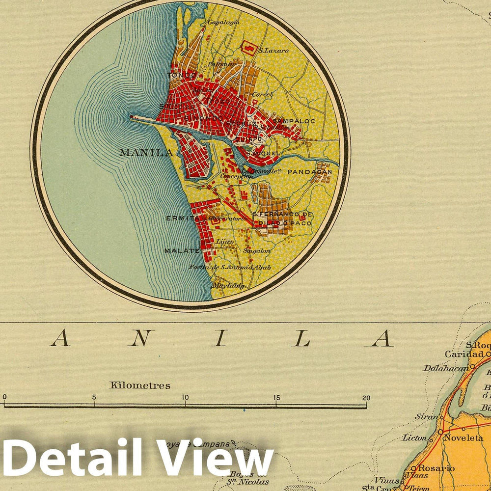 Historic Map : Philippines, 1899 No. 29. Bahia de Manila. , Vintage Wall Art