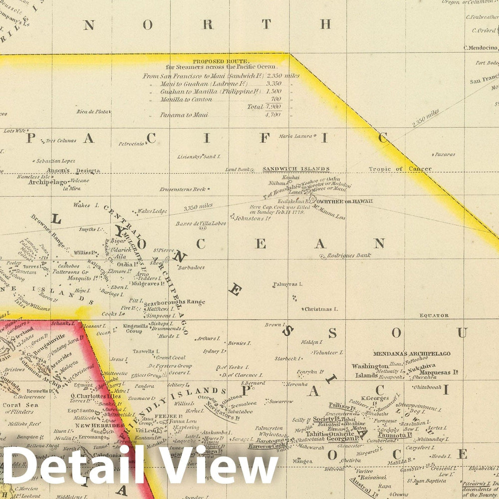 Historic Map : 1859 Pacific Ocean including Oceania. - Vintage Wall Art