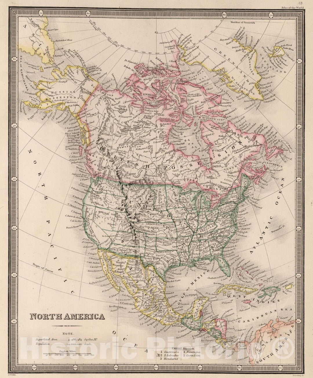 Historic Map : 1864 North America v1 - Vintage Wall Art