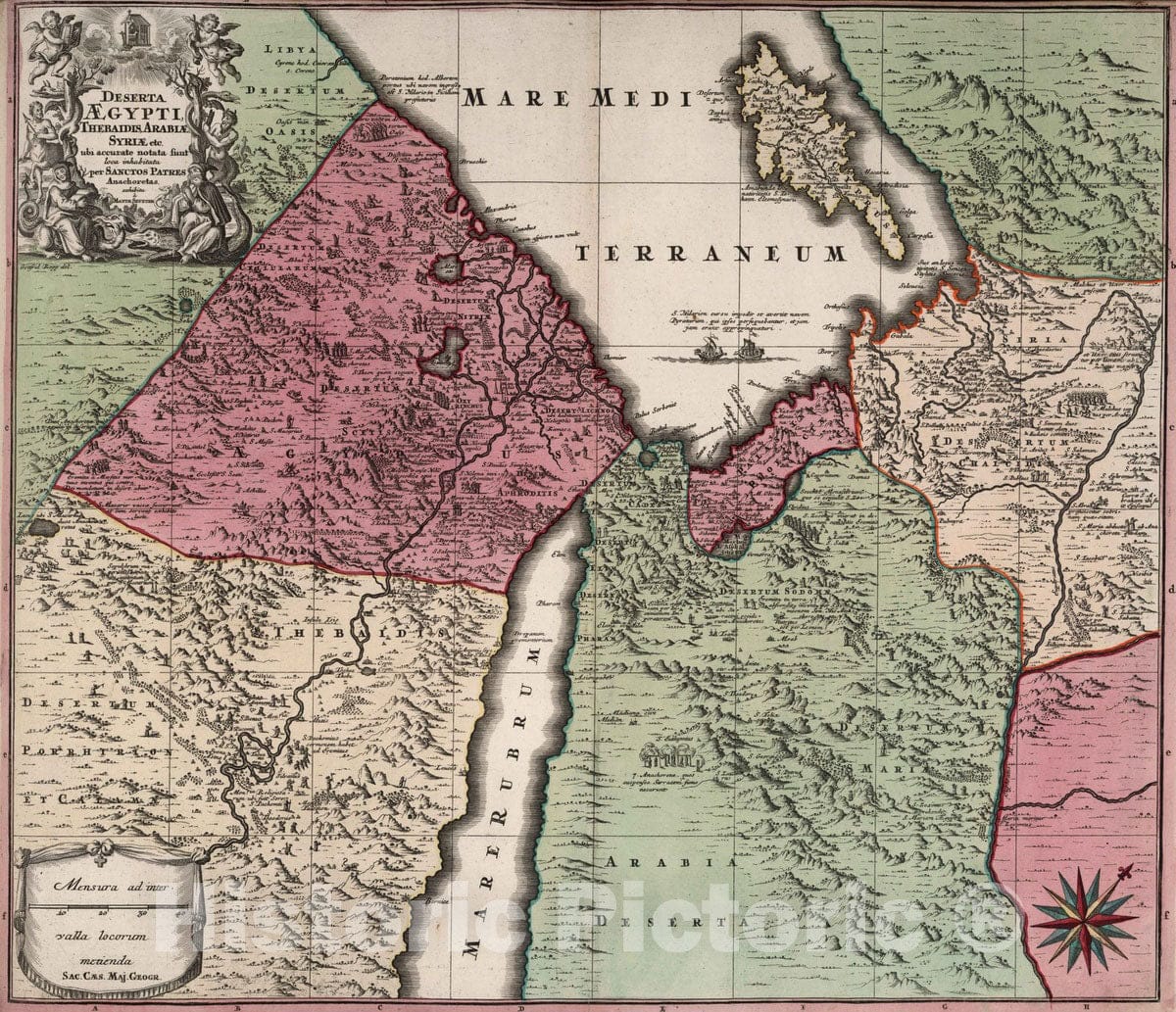 Historic Map : Egypt, Cyprus 1788 Deserta Egypti, Theraides Arabiae Syriae. , Vintage Wall Art