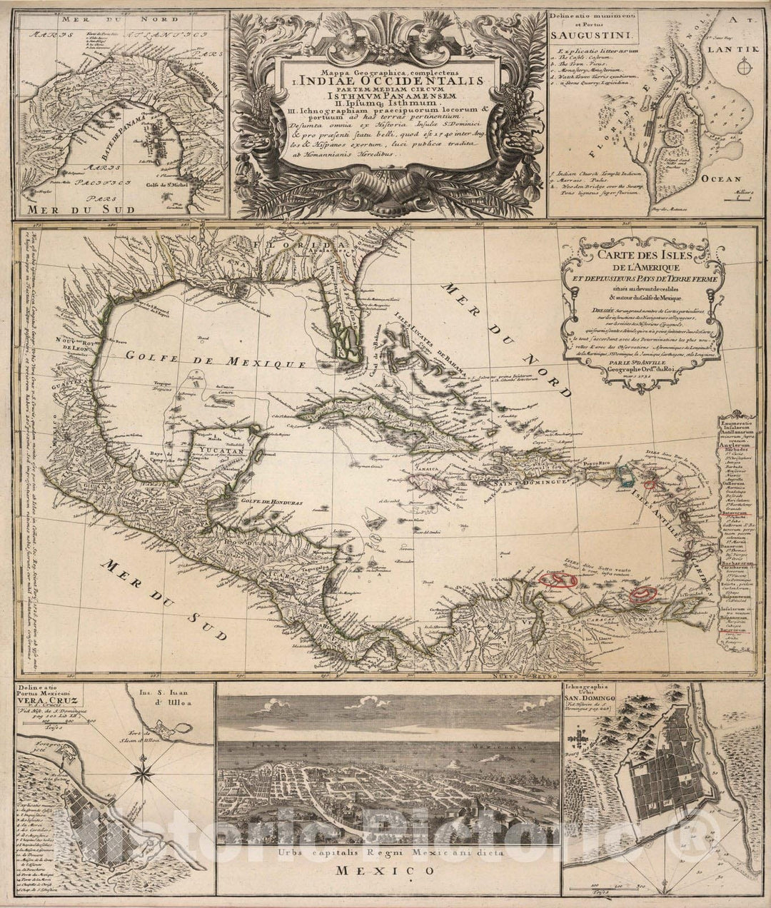 Historic Map : 1731 Indiae Occidentalis. - Vintage Wall Art