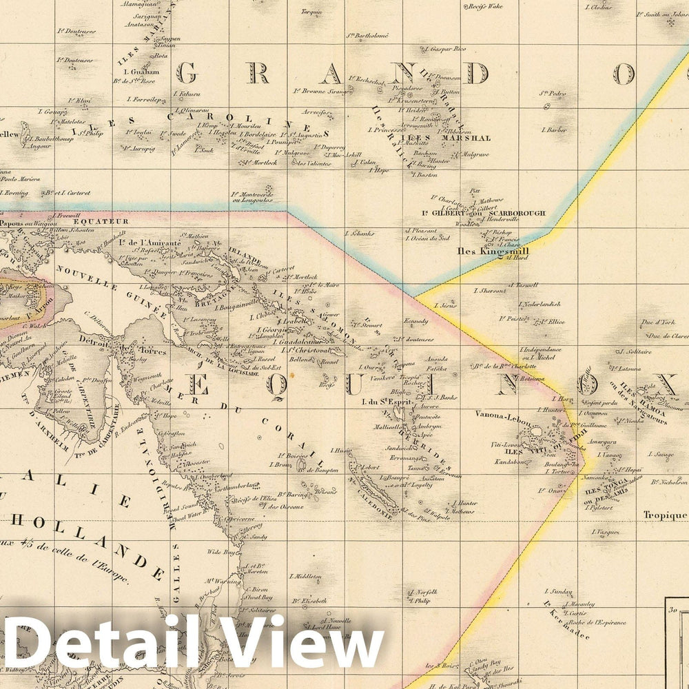 Historic Map : 1850 L'Oceanie. - Vintage Wall Art