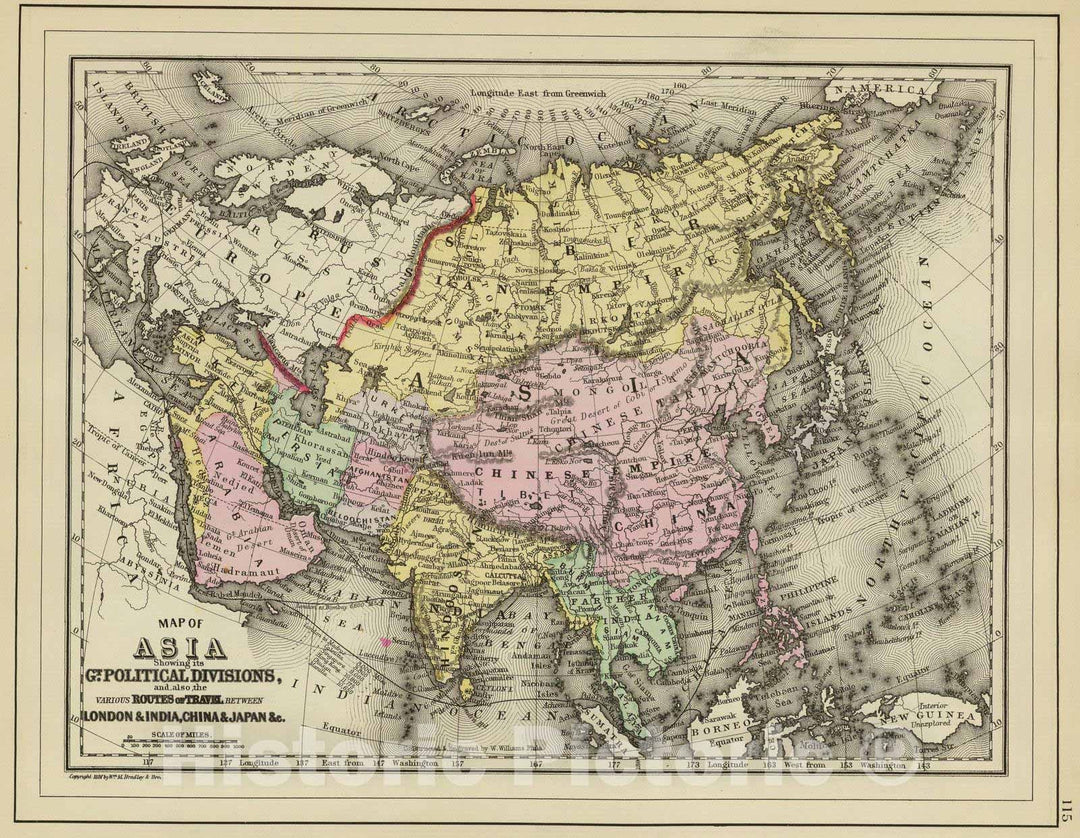 Historic Map : 1890 Asia : Vintage Wall Art