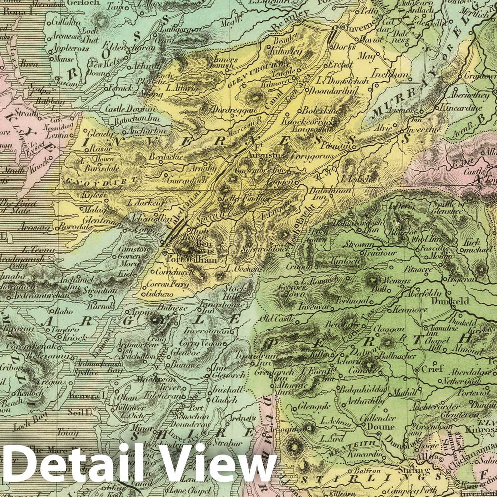 Historic Map : 1848 Scotland. v1 - Vintage Wall Art