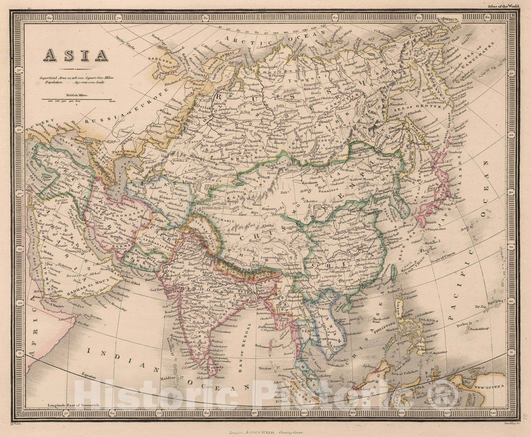 Historic Map : 1864 Asia v2 - Vintage Wall Art