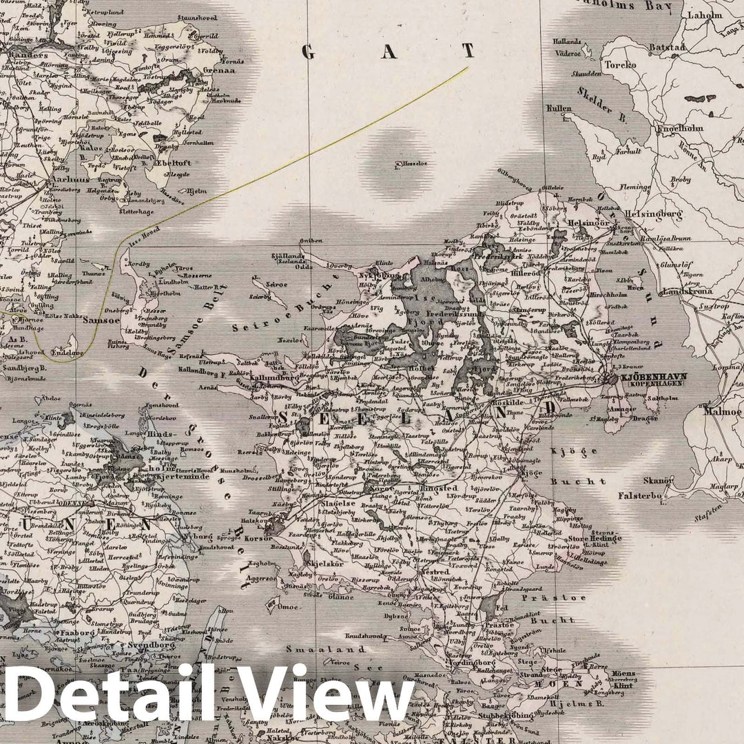 Historic Map : 1875 Denmark, Iceland, Faroe Island. Prussian Provinces Schleswig, Holstein and Lauenburg. - Vintage Wall Art