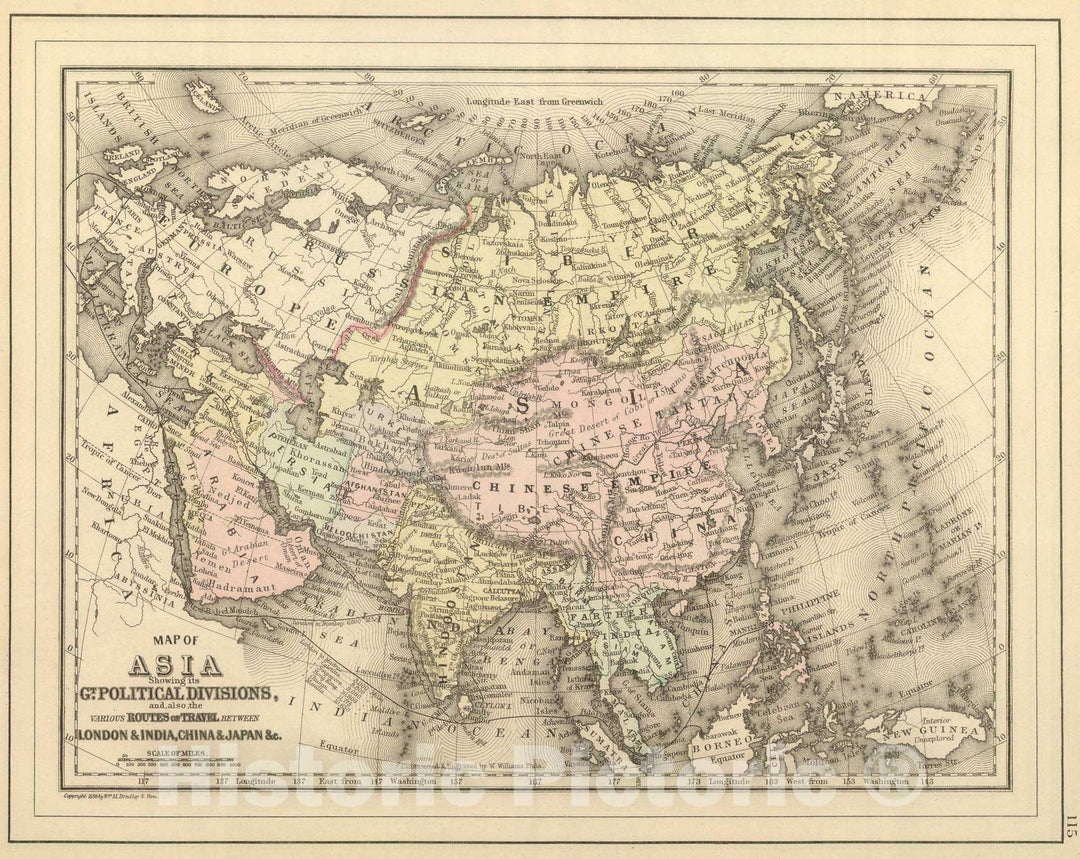 Historic Map : 1886 Asia. v1 - Vintage Wall Art