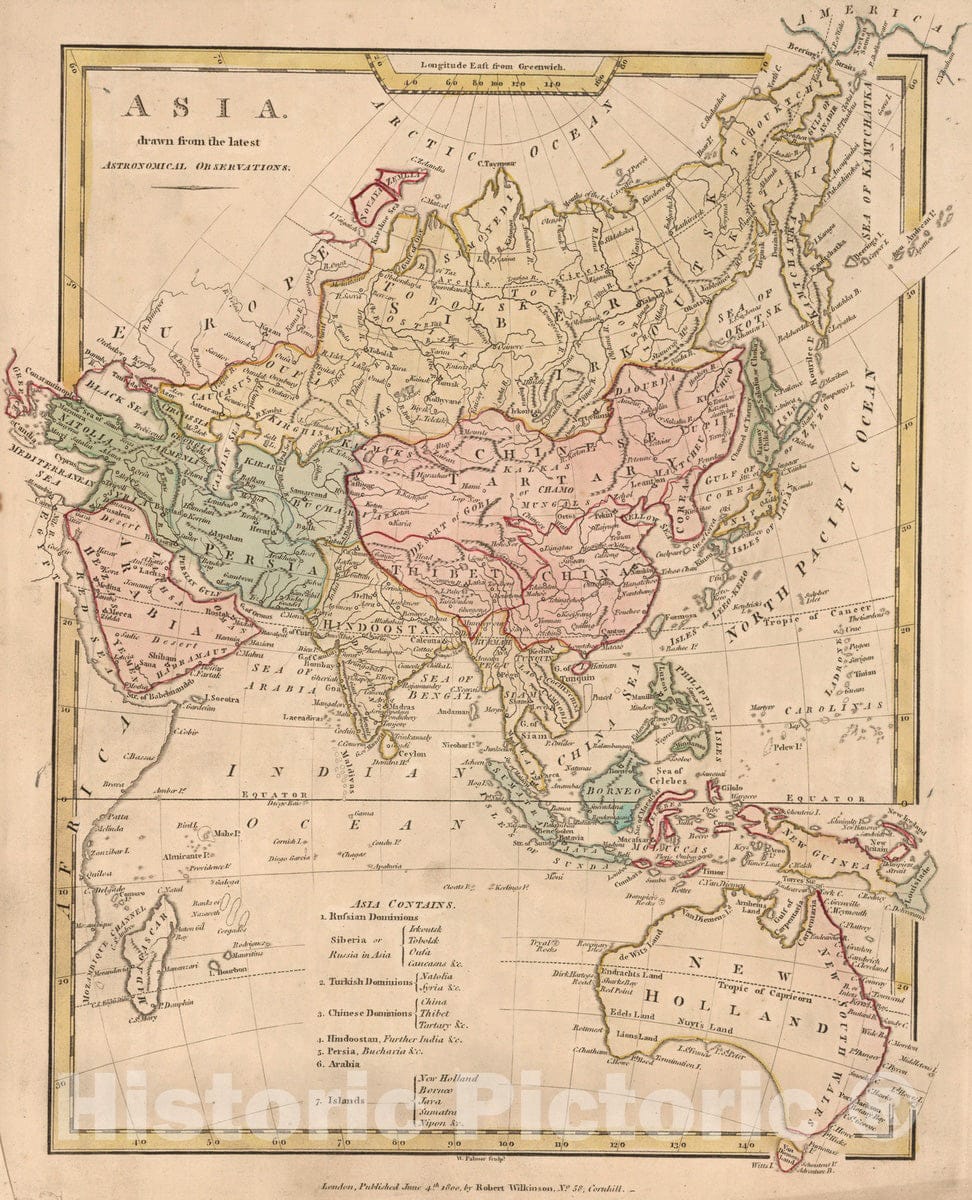 Historic Map : 1800 Asia. v1 - Vintage Wall Art