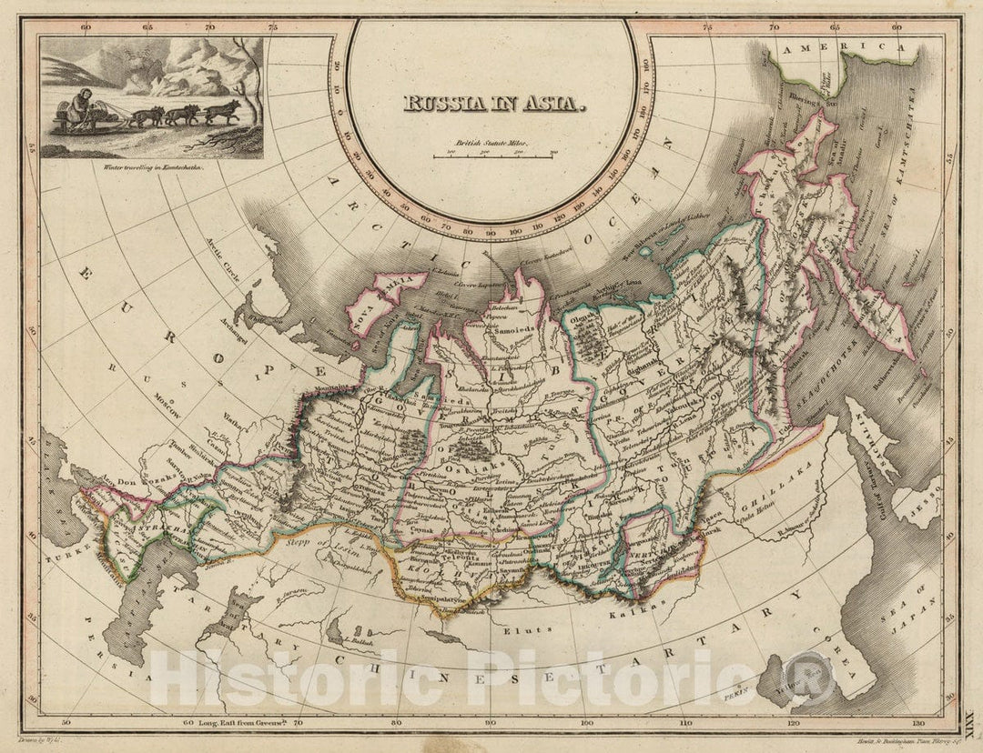 Historic Map : 1824 Russia in Asia - Vintage Wall Art