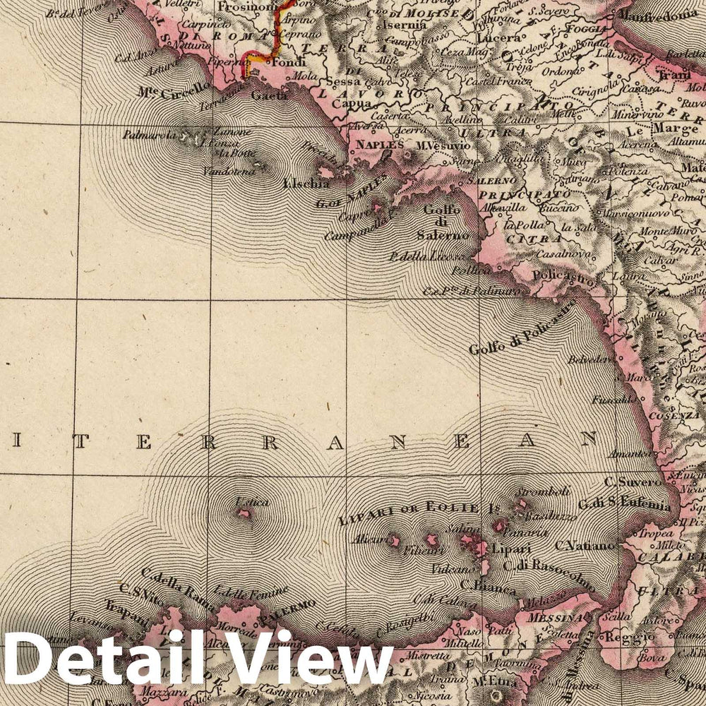 Historic Map : 1817 Italy, South Part - Vintage Wall Art