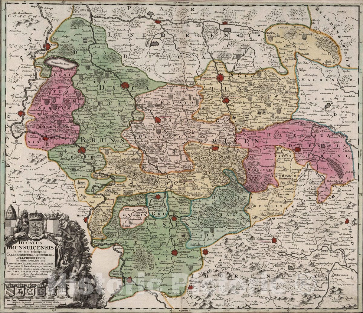 Historic Map : Germany, 1788 Ducatus Brunsuicensis. , Vintage Wall Art