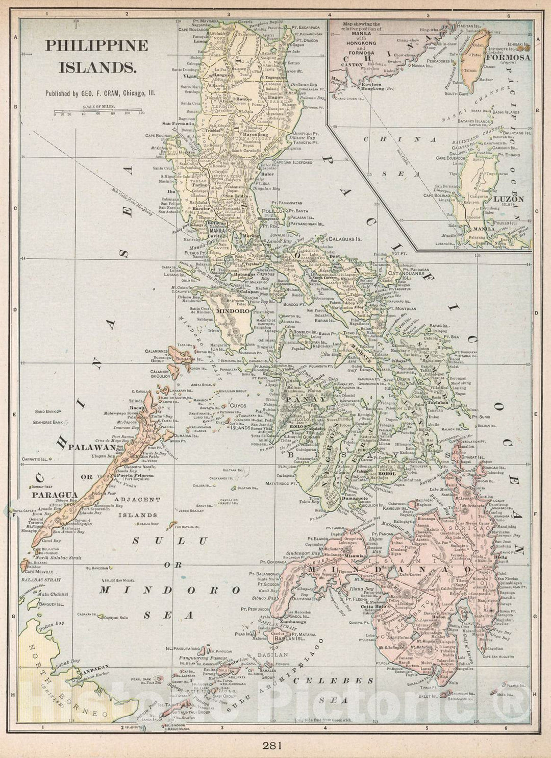 Historic Map : 1901 Philippine Islands - Vintage Wall Art