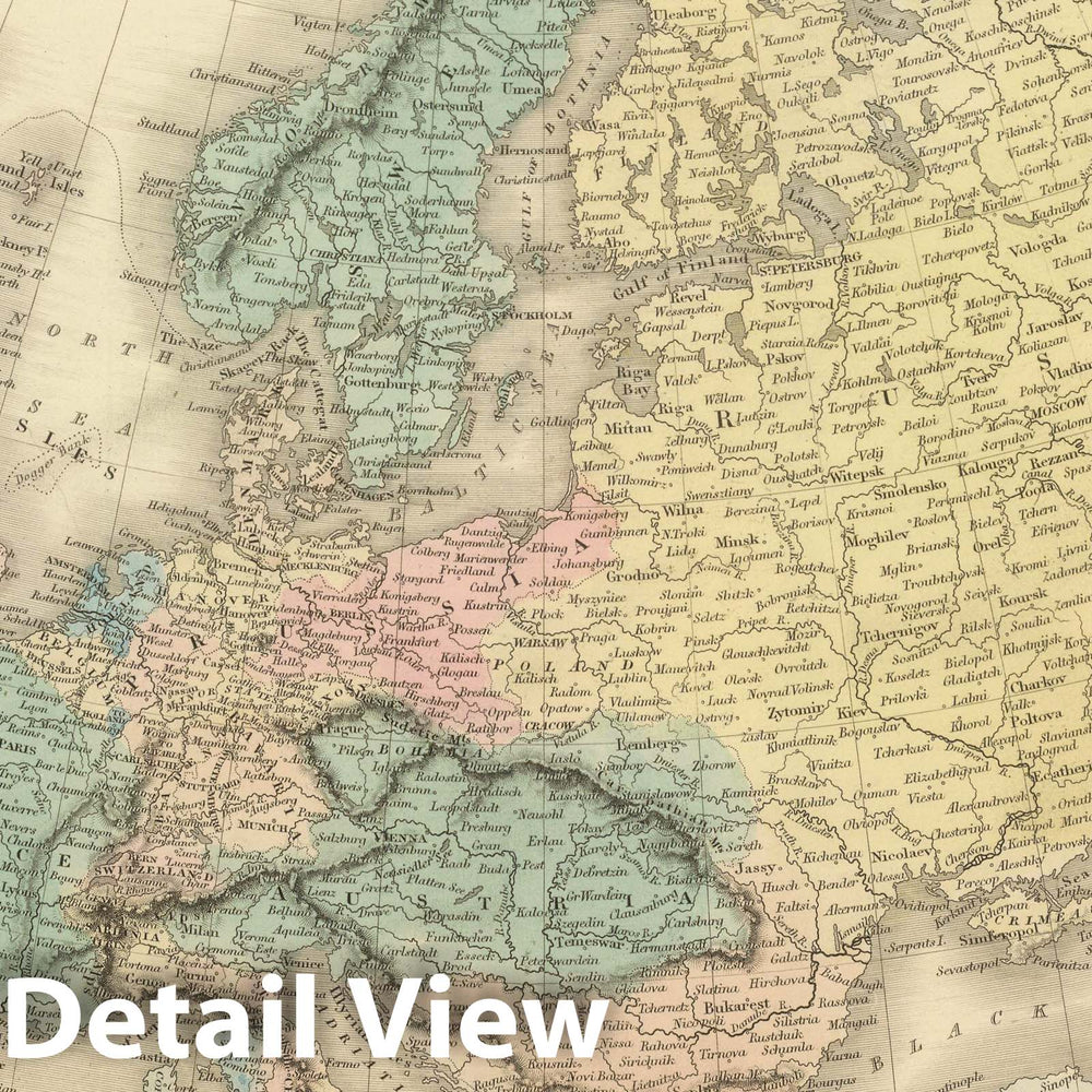 Historic Map : 1854 Europe : Vintage Wall Art