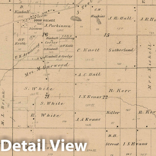 Historic Map : 1874 Scipio Township, Laporte County, Indiana. Holmesville. Byron. - Vintage Wall Art