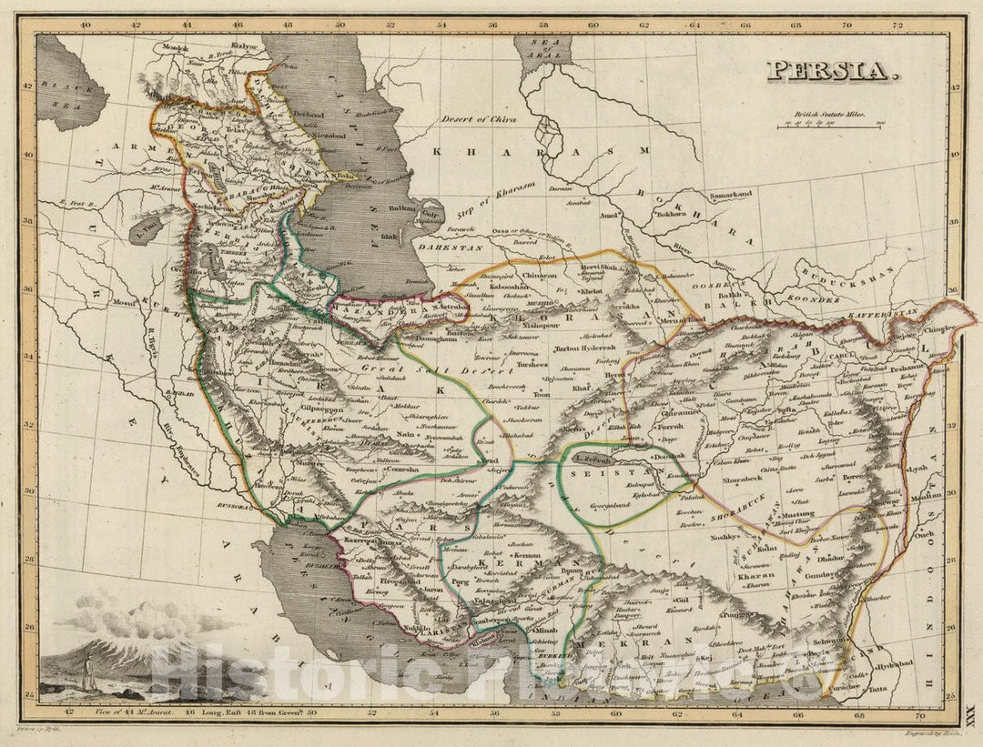 Historic Map : 1824 Persia - Vintage Wall Art