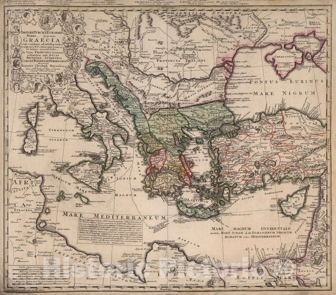 Historic Map : Greece, 1788 Imperii Turcici Europaei Terra Graecia. , Vintage Wall Art