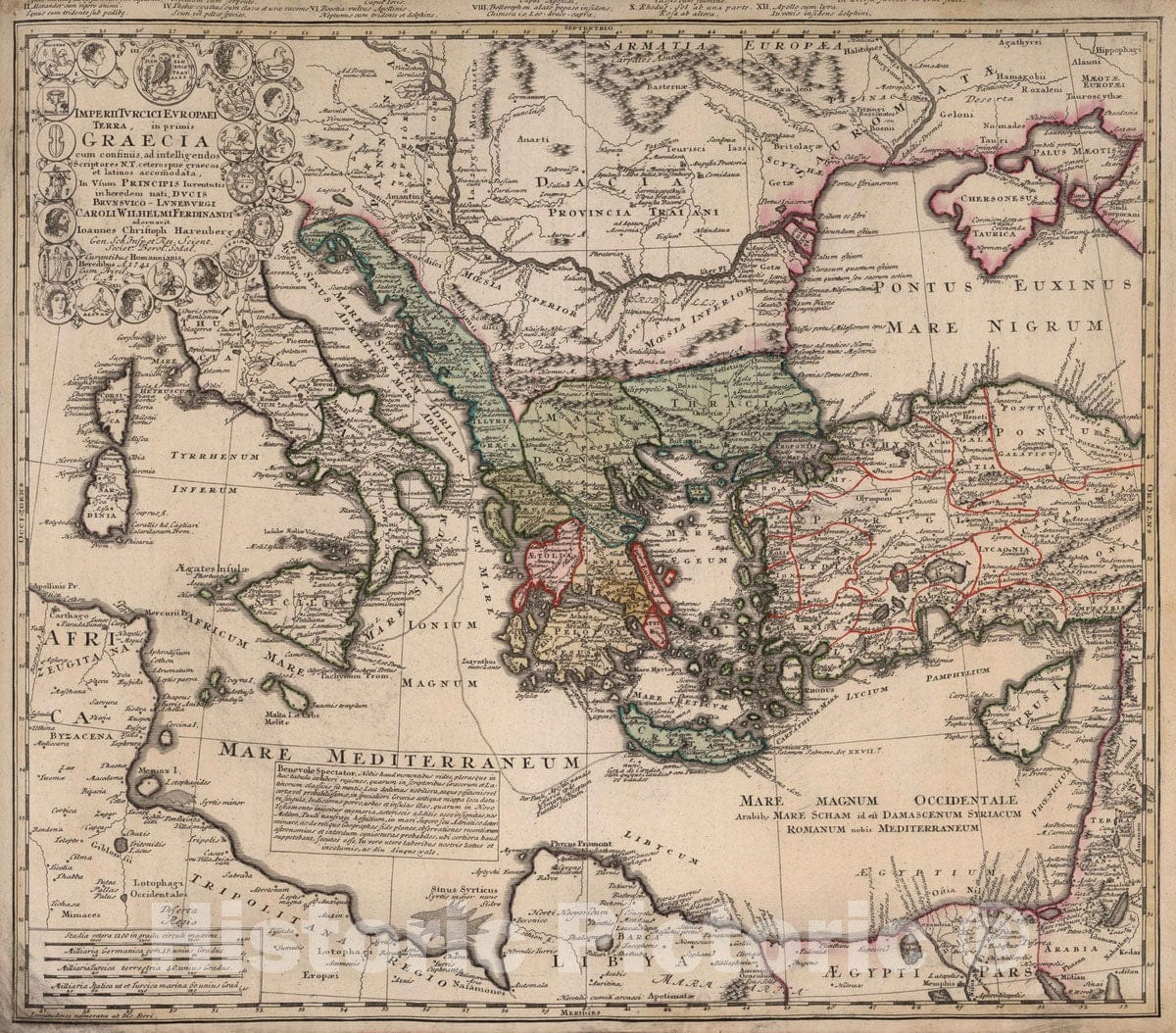 Historic Map : Greece, 1788 Imperii Turcici Europaei Terra Graecia. , Vintage Wall Art