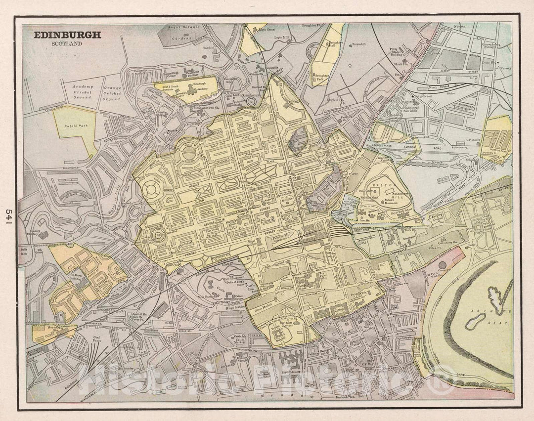 Historic Map : 1901 Edinburgh, Scotland - Vintage Wall Art