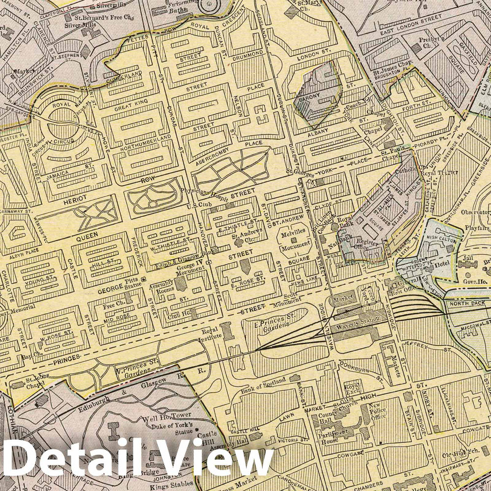 Historic Map : 1901 Edinburgh, Scotland - Vintage Wall Art