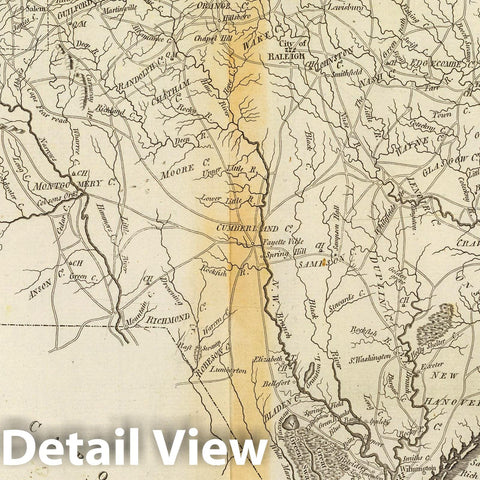 Historic Map : 1796 State of North Carolina. - Vintage Wall Art