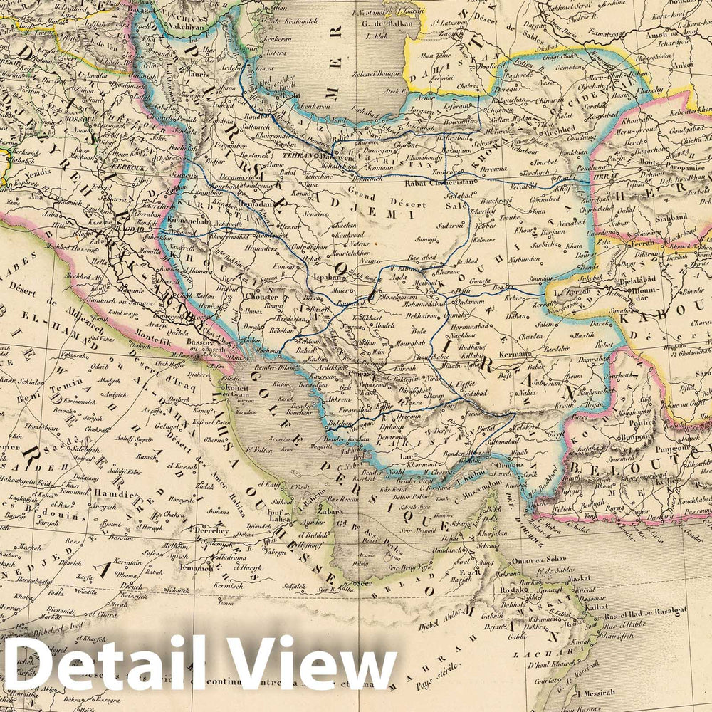 Historic Map : Saudi Arabia; Turkey, Middle East 1845 L'Asie occidentale. , Vintage Wall Art