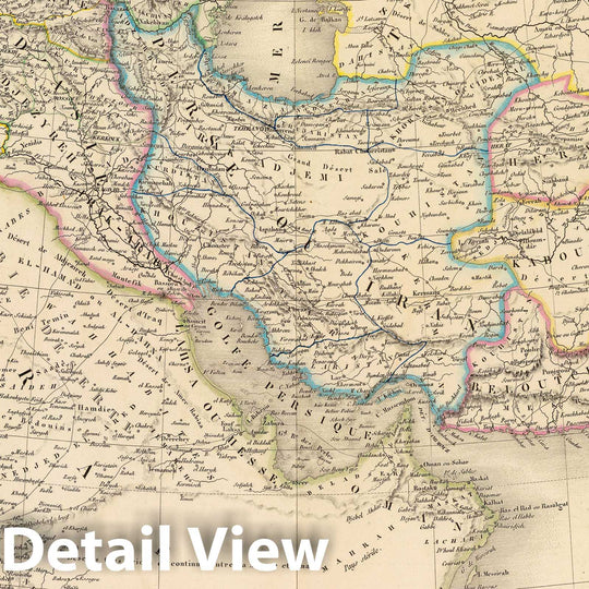 Historic Map : Saudi Arabia; Turkey, Middle East 1845 L'Asie occidentale. , Vintage Wall Art