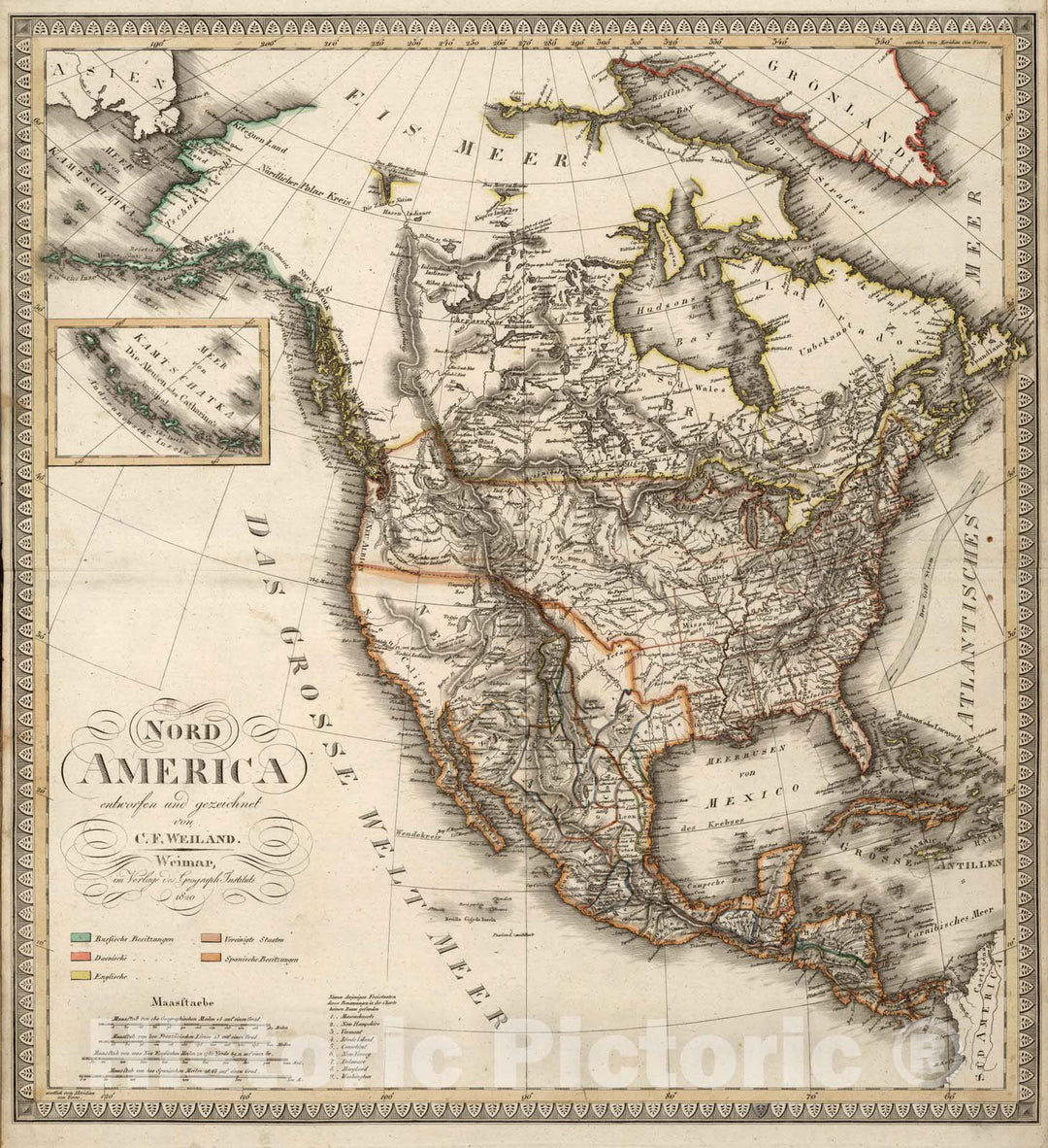 Historic Map : 1820 LVI. North America. - Vintage Wall Art