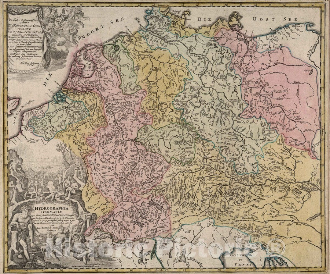 Historic Map : Germany, 1788 Hydrographia Germanie. , Vintage Wall Art