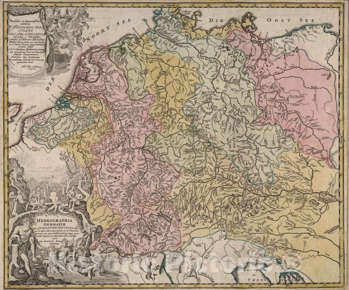 Historic Map : Germany, 1788 Hydrographia Germanie. , Vintage Wall Art