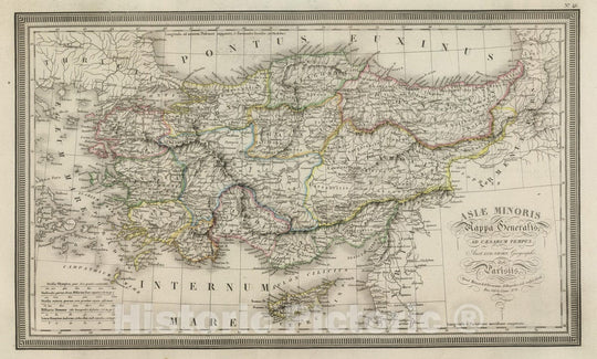 Historic Map : Cyprus; Turkey, 1826 Asiae Minoris Mappa Generalis ad Caesarum Tempus. , Vintage Wall Art