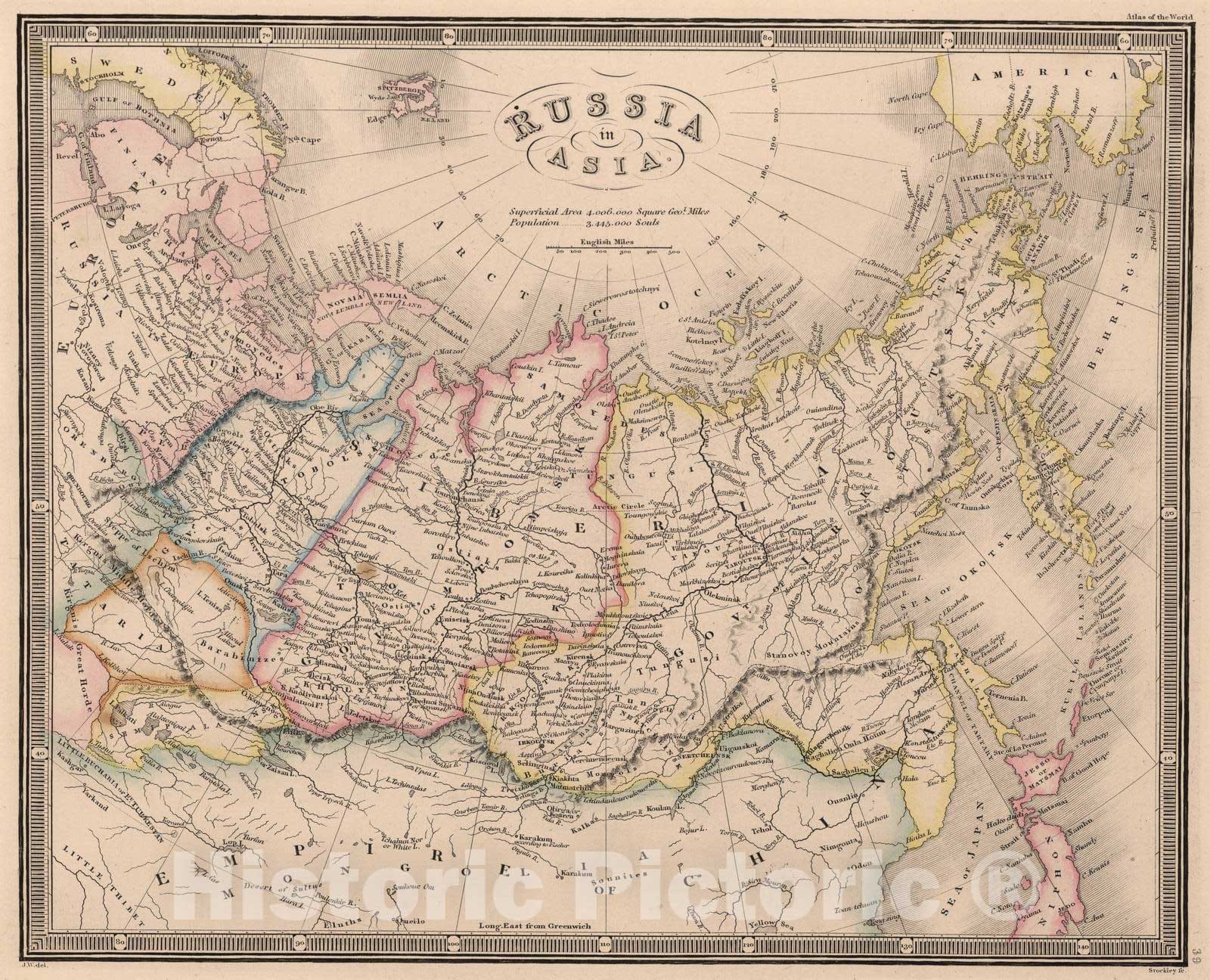 Historic Map : 1864 Russia in Asia - Vintage Wall Art