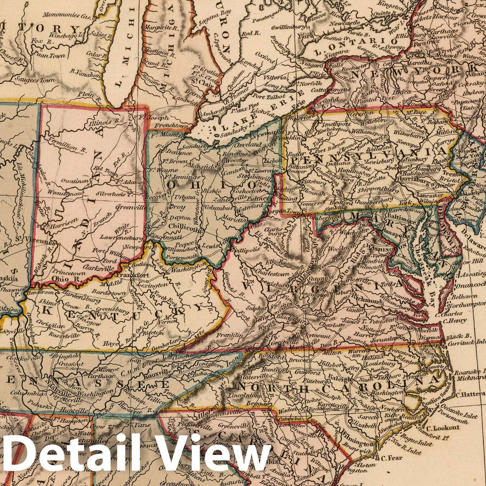 Historic Map : 1825 United States - Vintage Wall Art