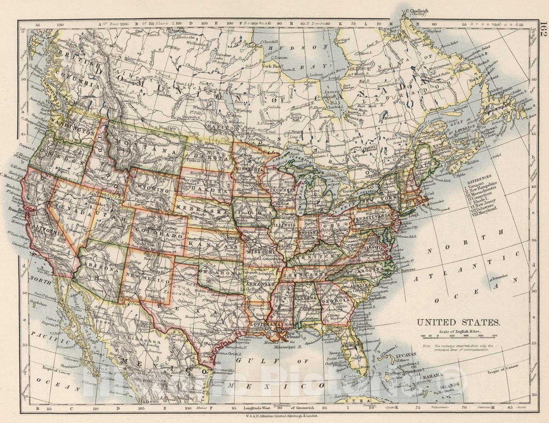 Historic Map : 1906 United States : Vintage Wall Art