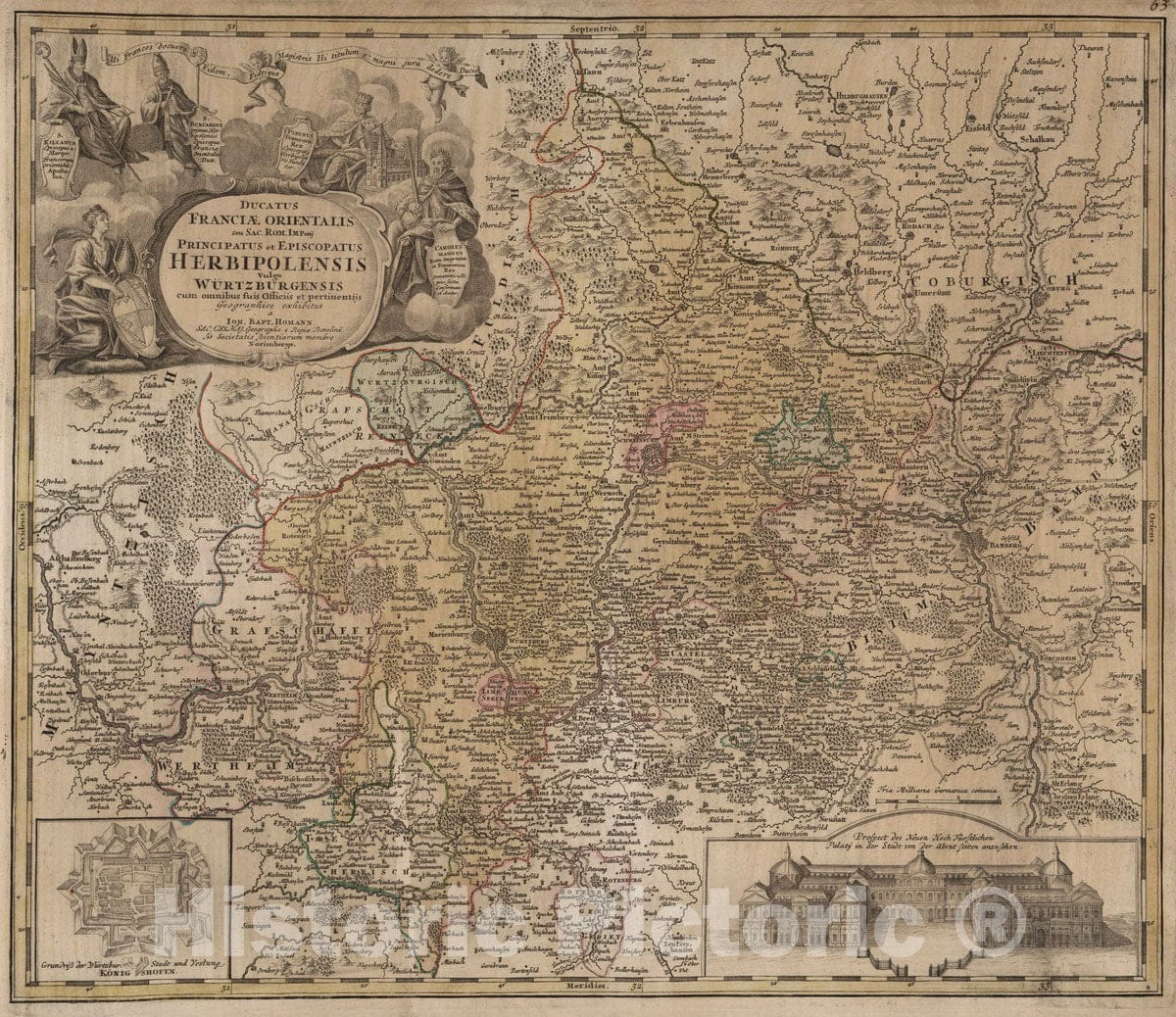 Historic Map : Germany, 1788 Ducatus Franciae Orientalis, Wurtzburgensis. , Vintage Wall Art