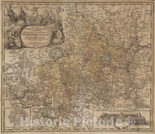 Historic Map : Germany, 1788 Ducatus Franciae Orientalis, Wurtzburgensis. , Vintage Wall Art