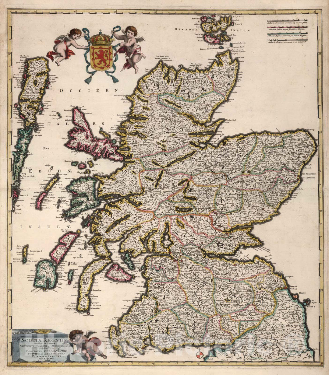 Historic Map : Scotland, 1682 Scotia Regnum. , Vintage Wall Art