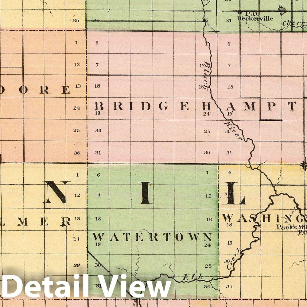 Historic Map : 1873 (Map of Sanilac County, Michigan) - Vintage Wall Art