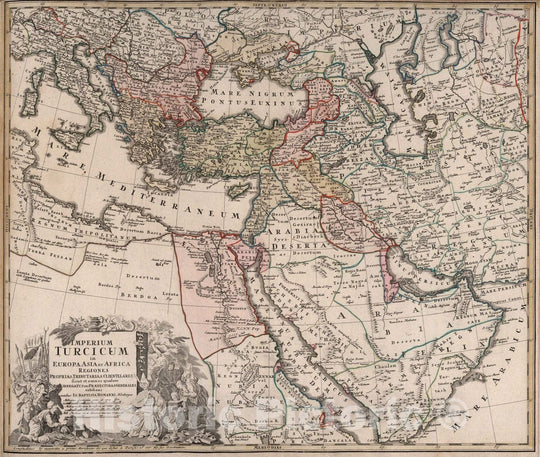 Historic Map : Middle East 1788 Imperium Turcicum in Europa, Asia et Africa. , Vintage Wall Art