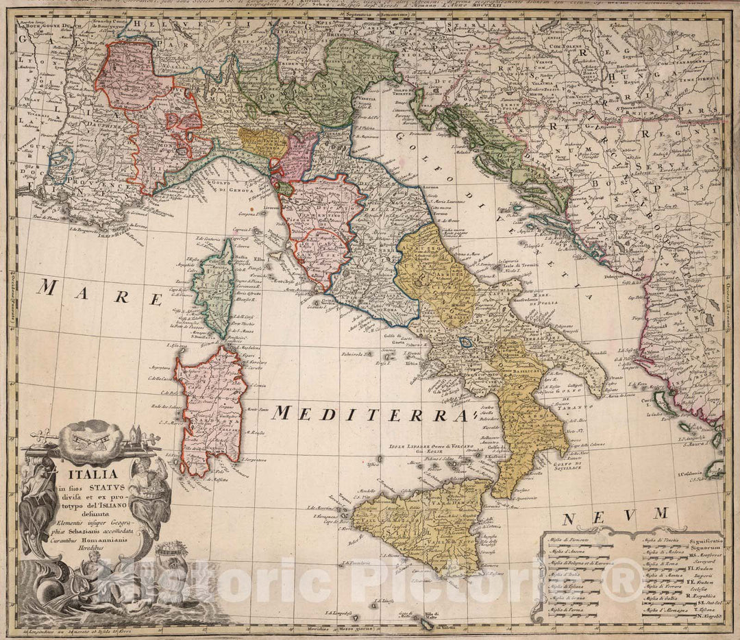 Historic Map : Italy, 1788 Italia. , Vintage Wall Art