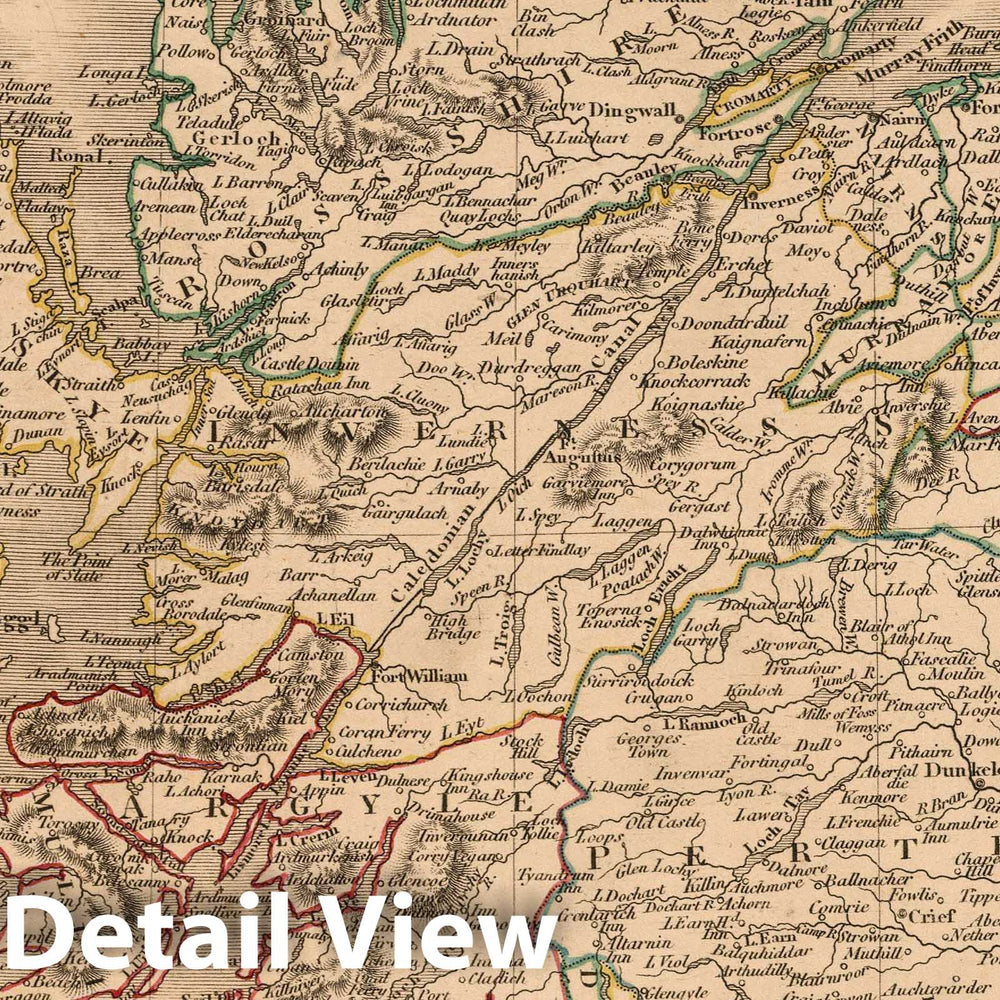 Historic Wall Map : 1808 Scotland. v2 - Vintage Wall Art