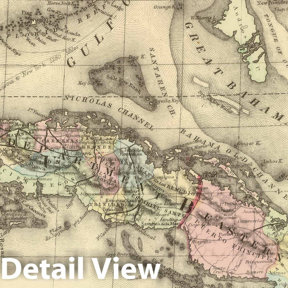 Historic Map : 1884 Cuba : Vintage Wall Art