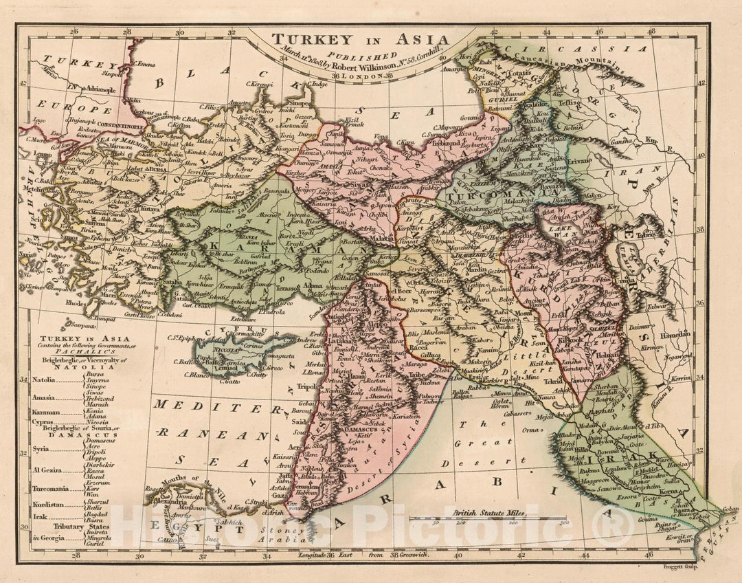 Historic Map : 1808 Turkey in Asia. v2 - Vintage Wall Art