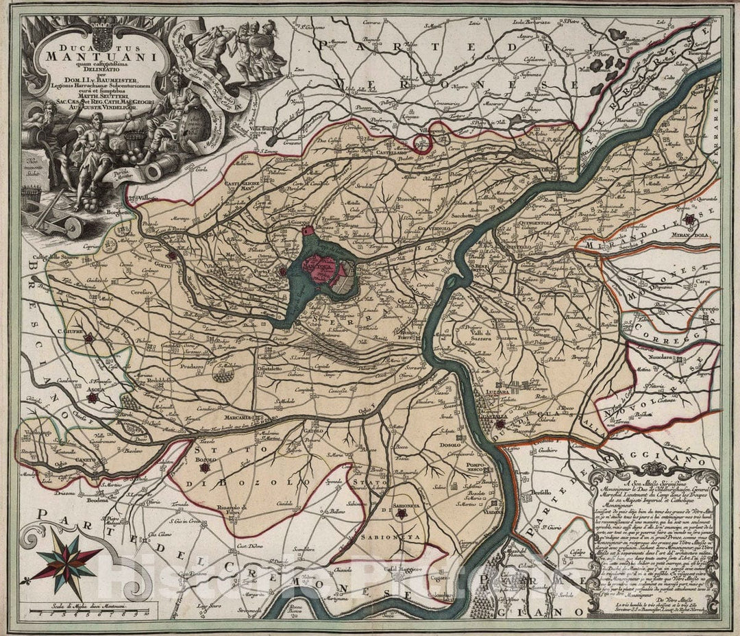 Historic Map : Italy, 1788 Ducatus Mantuani. , Vintage Wall Art