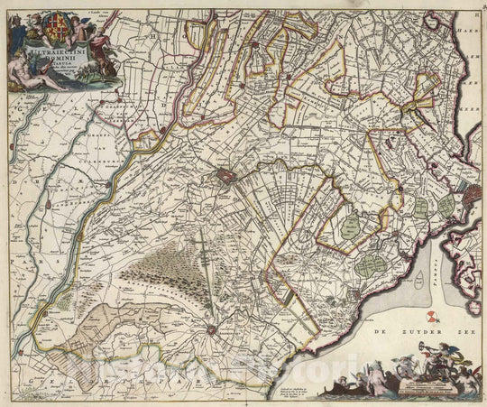 Historic Map : Netherlands, 1682 Ultraiectini Dominii Tabula. , Vintage Wall Art