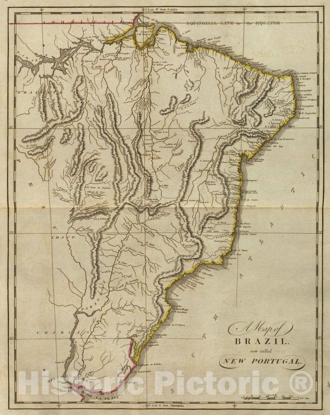 Historic Map : 1814 Map of Brazil. - Vintage Wall Art