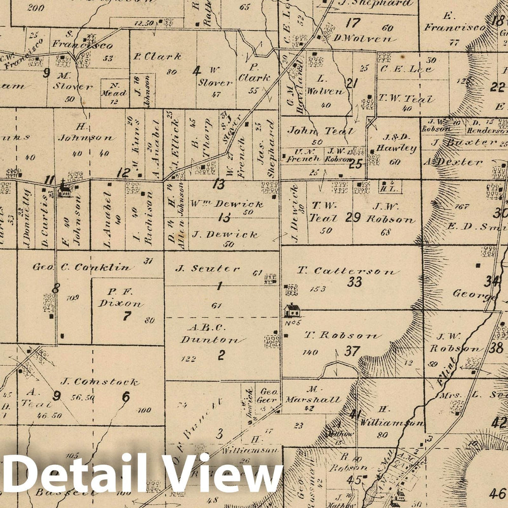 Historic Map : 1876 Italy Township, Yates County, New York. - Vintage Wall Art